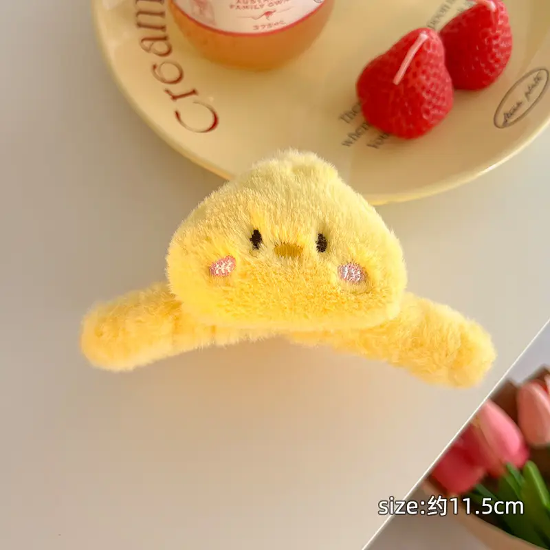 Cute Pink Plush Bear Hair Clip for Women - Image 5
