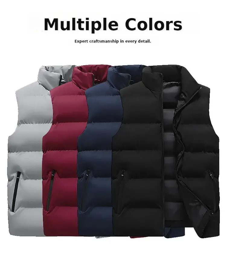 Men's Crossbody Vest Winter Warm Sleeveless Collar — feature 4