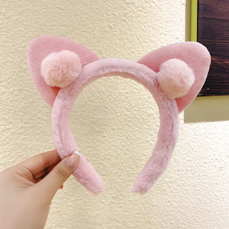 Plush Cat Ear Headband for Girls Women Soft Warm Face Wash — feature 10