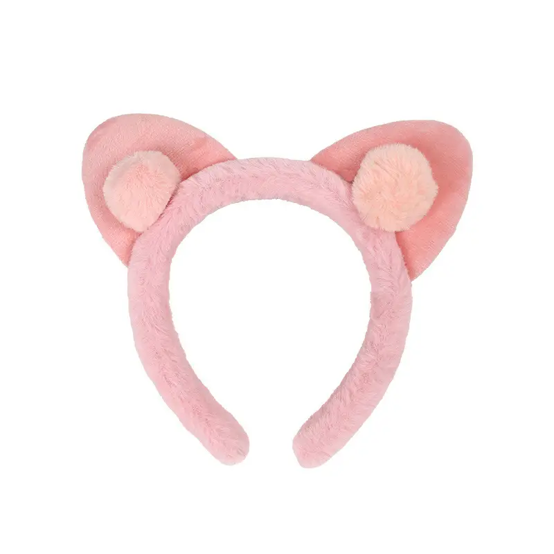 Plush Cat Ear Headband for Girls Women Soft Warm Face Wash — feature 6