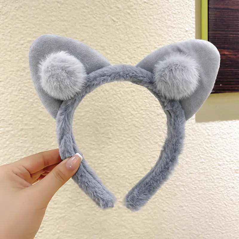 Plush Cat Ear Headband for Girls Women Soft Warm Face Wash — feature 7
