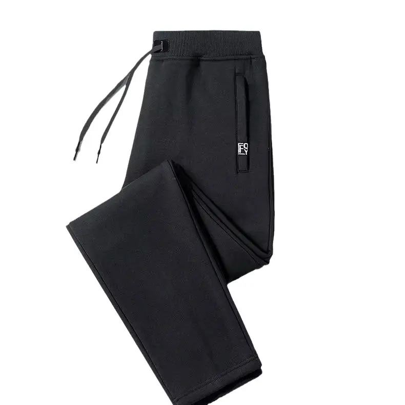 Men Fleece Lined Grey Sweatpants Ankle Tie - Image 19