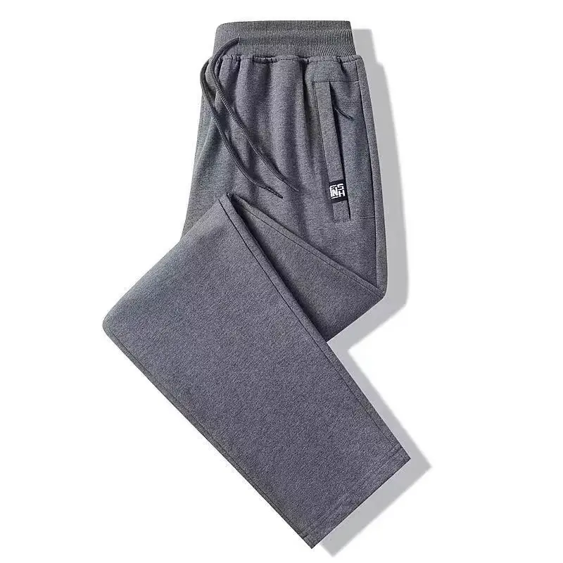 Men Fleece Lined Grey Sweatpants Ankle Tie - Image 11