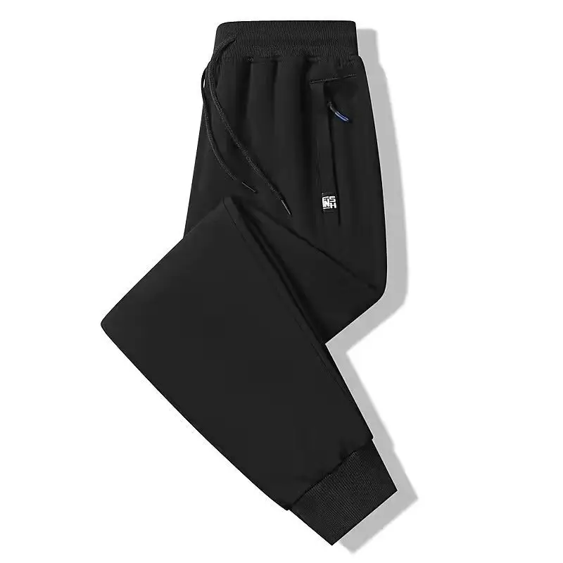 Men Fleece Lined Grey Sweatpants Ankle Tie - Image 7