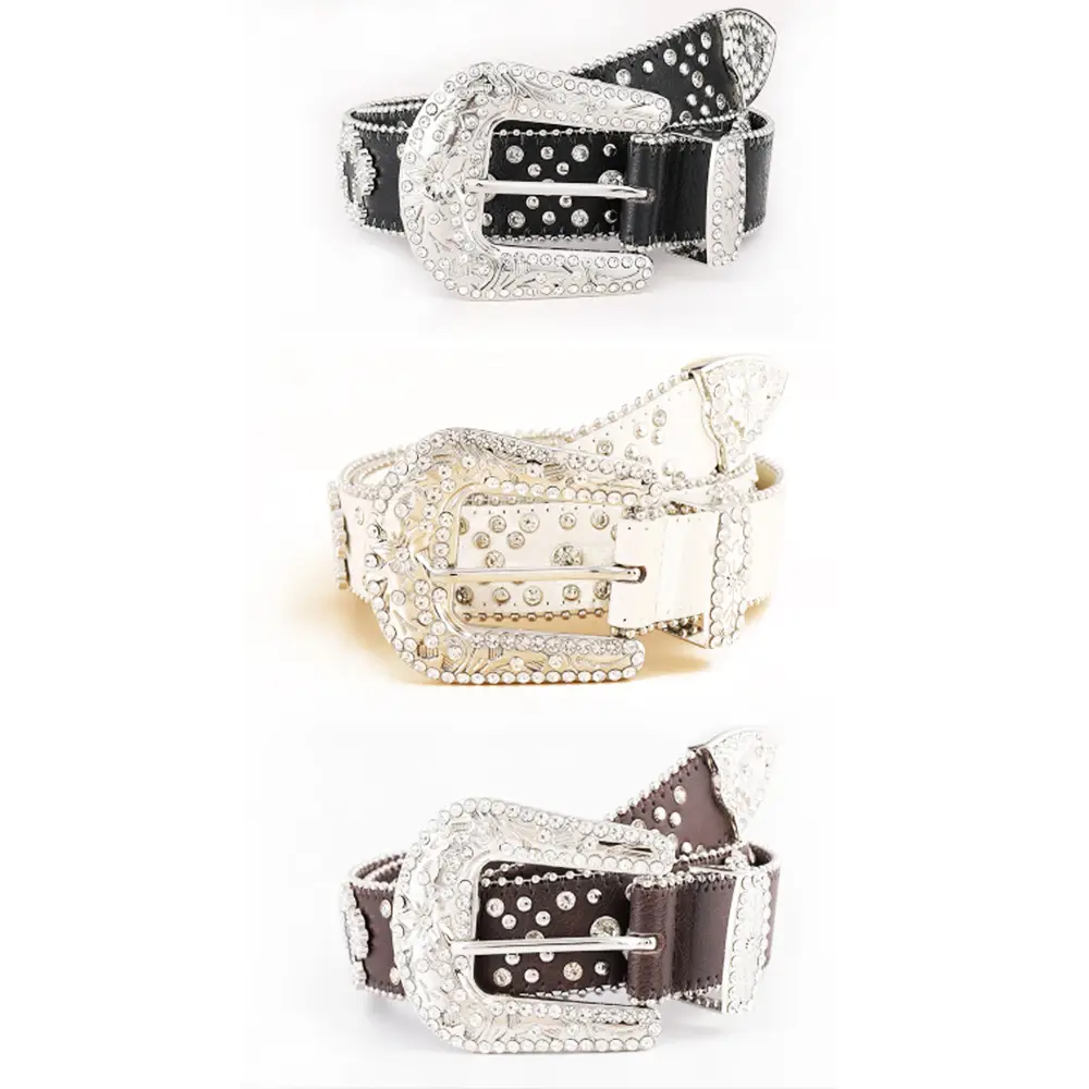 Gold Plated Rhinestone Belt for Women - Image 7