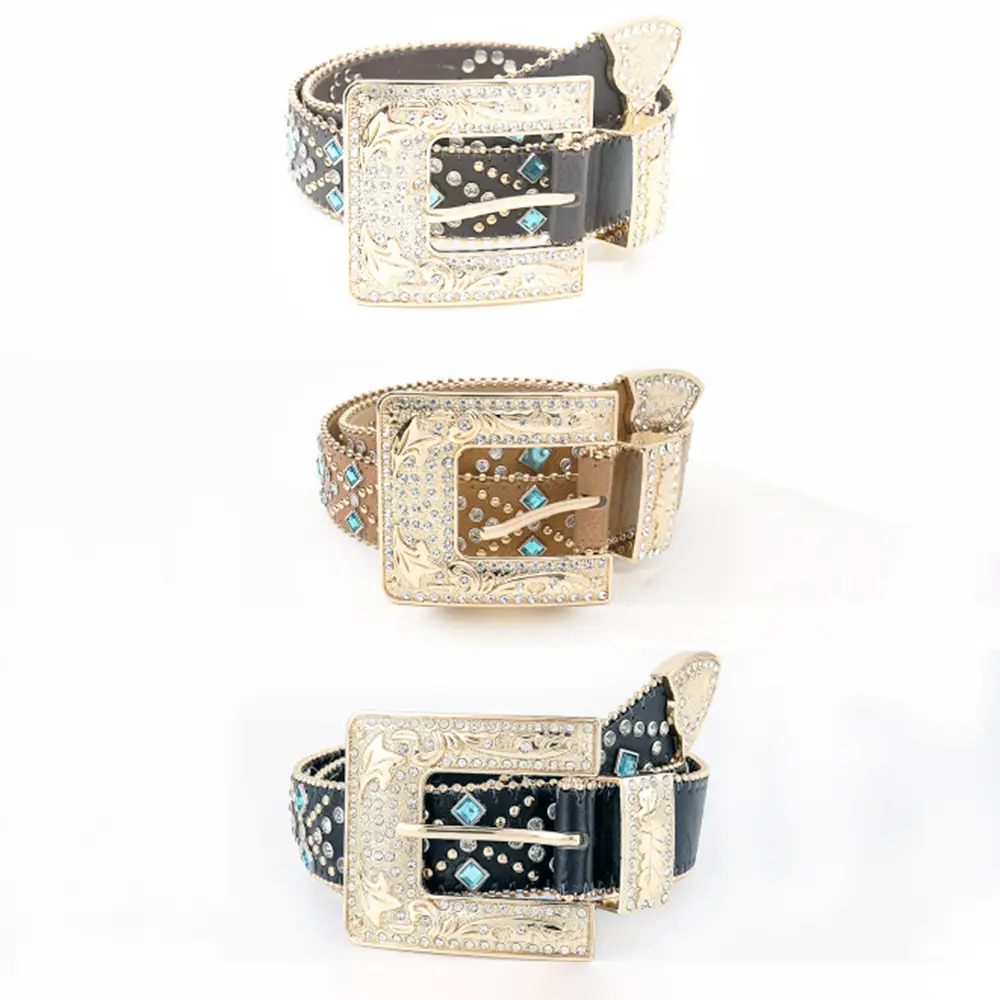 Gold Plated Rhinestone Belt for Women - Image 8