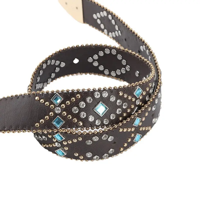 Gold Plated Rhinestone Belt for Women - Image 11