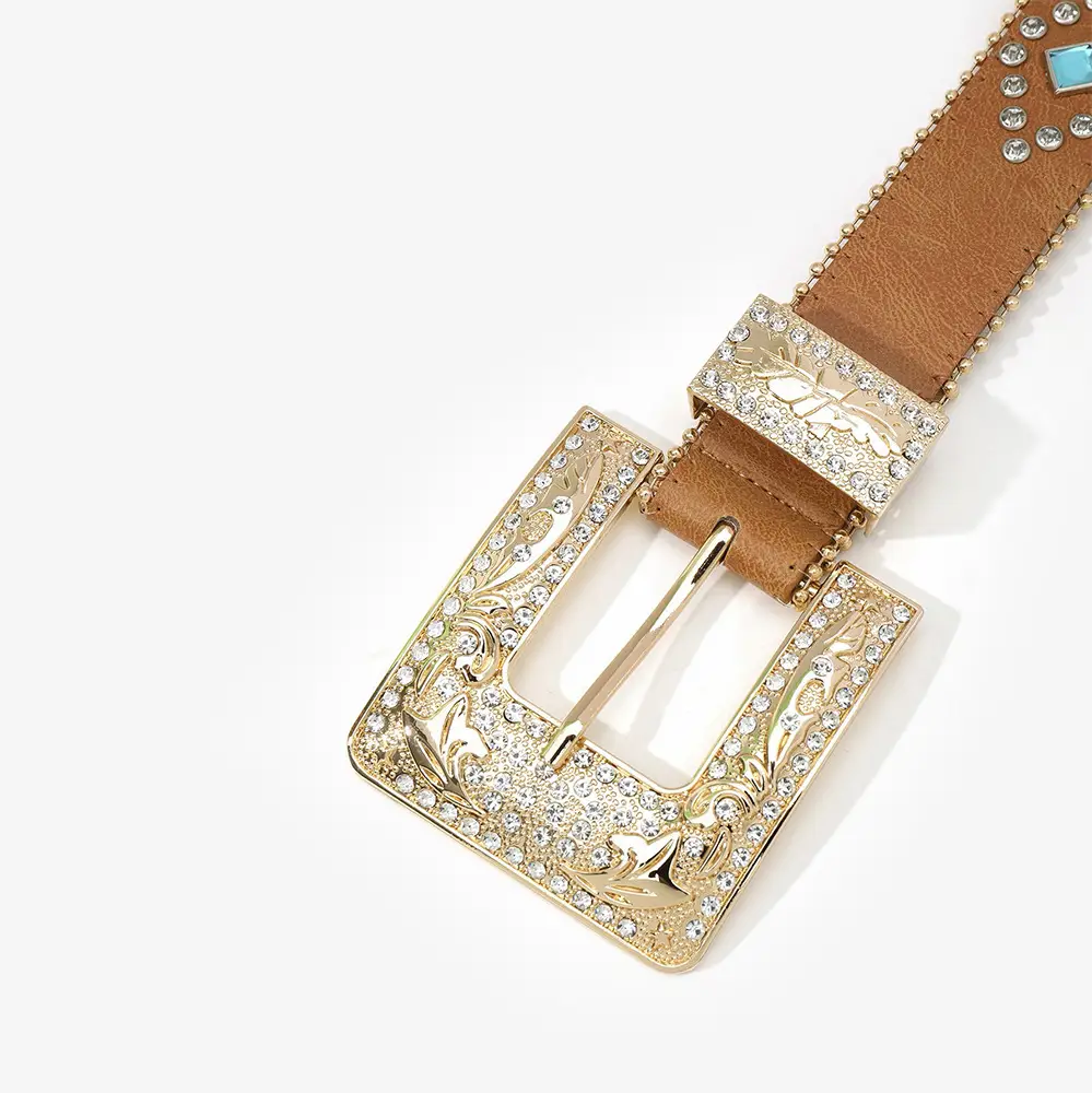 Gold Plated Rhinestone Belt for Women — feature 17
