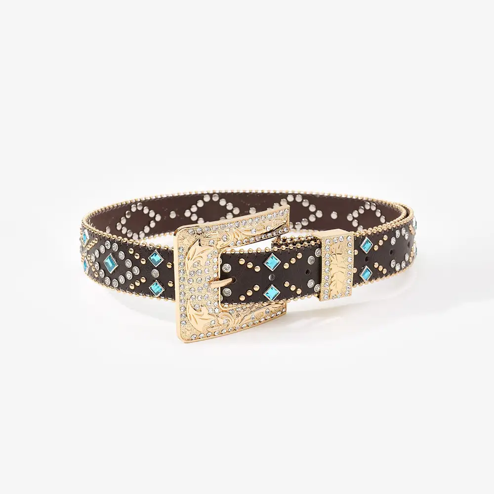 Gold Plated Rhinestone Belt for Women — feature 25