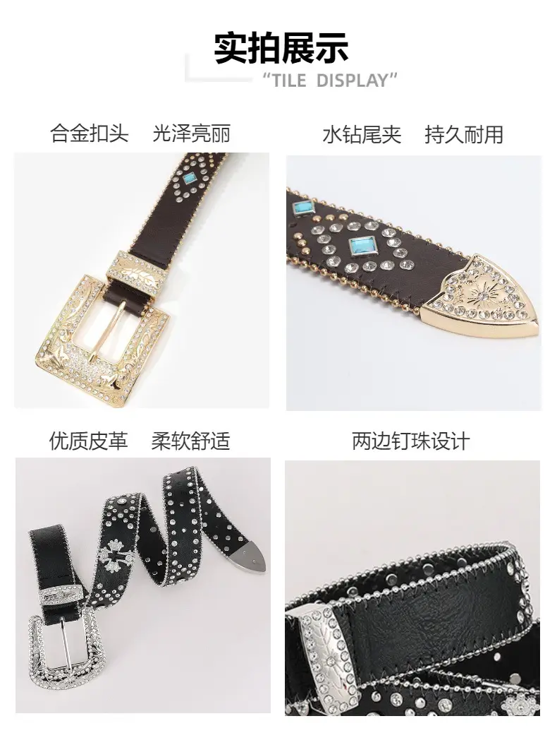 Gold Plated Rhinestone Belt for Women — feature 5