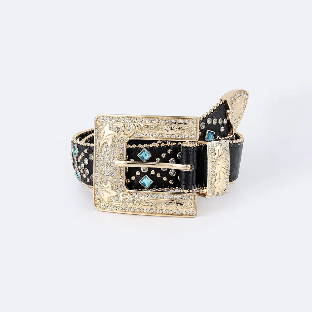 Gold Plated Rhinestone Belt for Women - Image 4