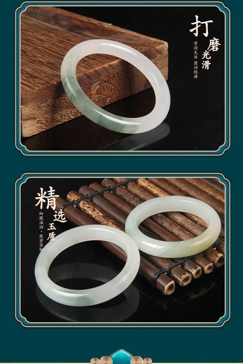 Tian Shan Cui Jin Silk Jade Bracelet Round Strip White Moonlight Jade Xinjiang — feature 11
