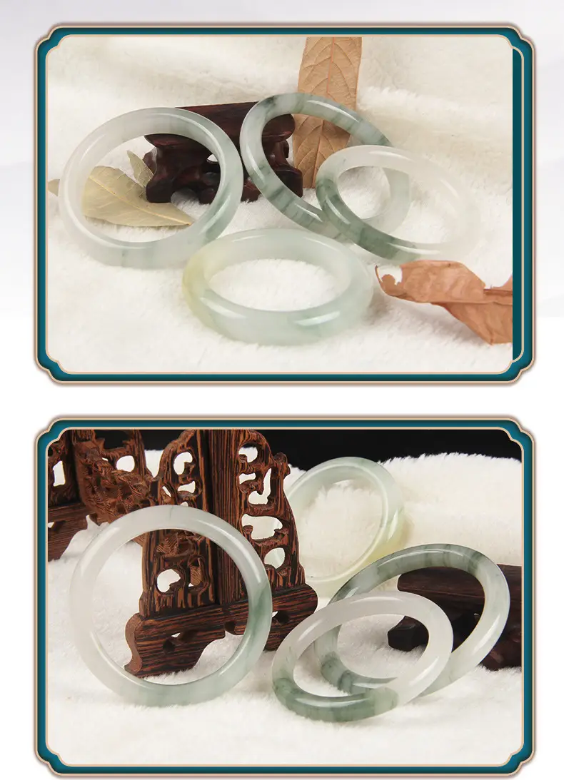 Tian Shan Cui Jin Silk Jade Bracelet Round Strip White Moonlight Jade Xinjiang — feature 13