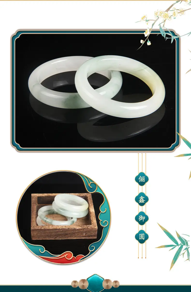 Tian Shan Cui Jin Silk Jade Bracelet Round Strip White Moonlight Jade Xinjiang — feature 7