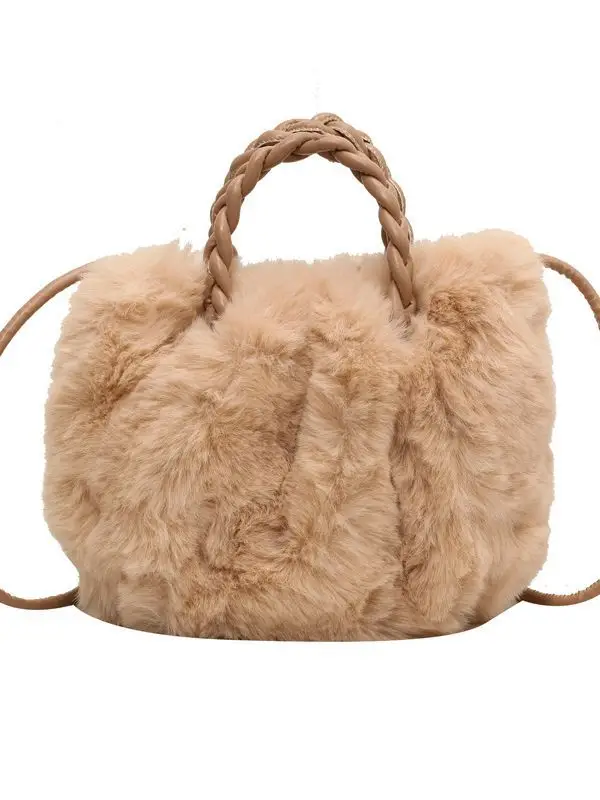 Plush Faux Fur Shoulder Bag for Women Winter 2023 - Image 10