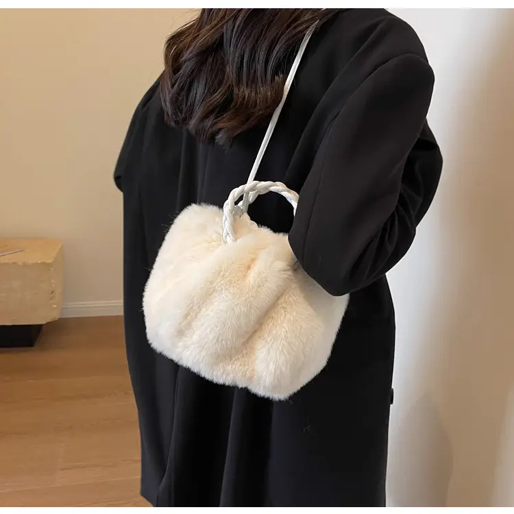 Plush Faux Fur Shoulder Bag for Women Winter 2023 — feature 21