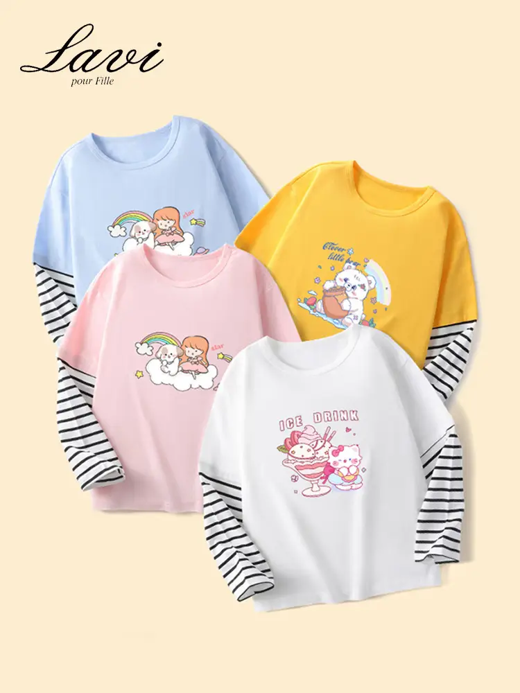 Red Printed Long Sleeve T-Shirt for Boys Girls