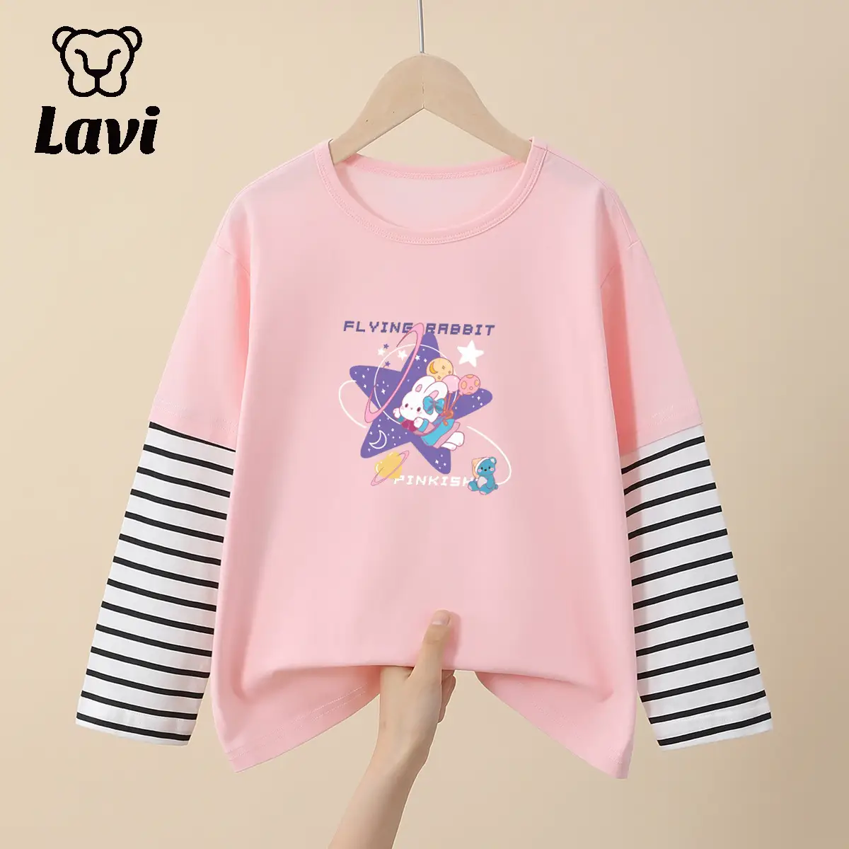 Red Printed Long Sleeve T-Shirt for Boys Girls