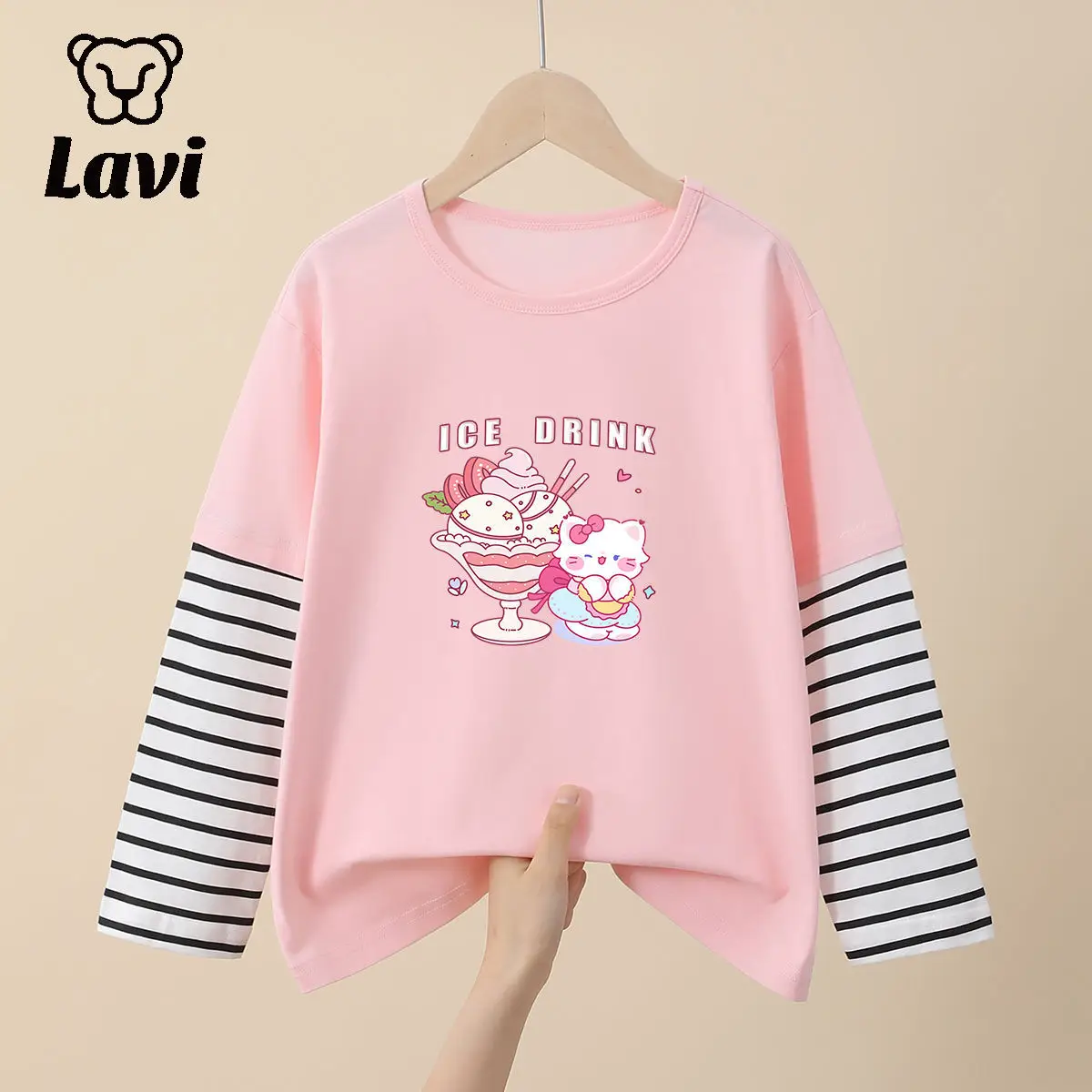 Red Printed Long Sleeve T-Shirt for Boys Girls