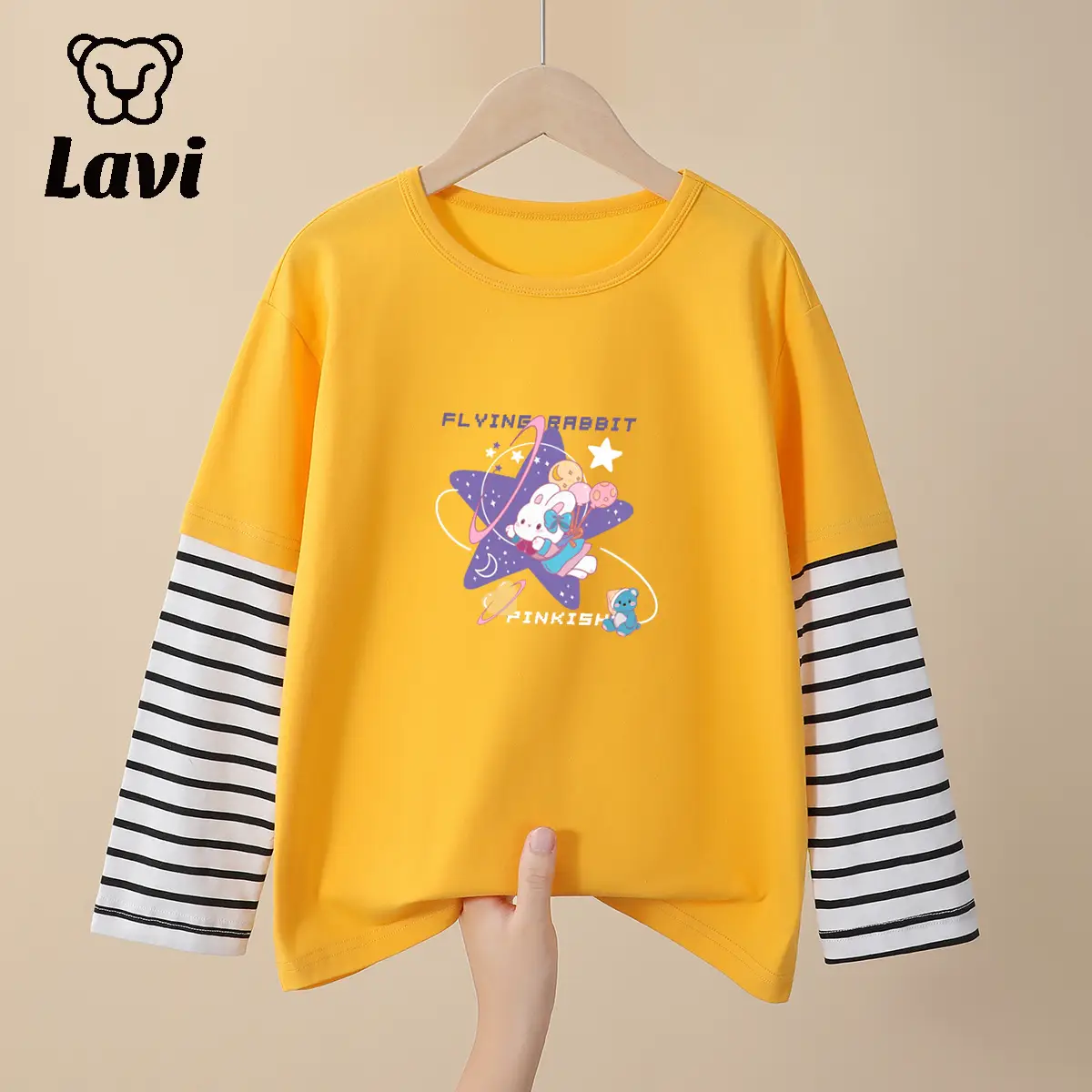 Red Printed Long Sleeve T-Shirt for Boys Girls