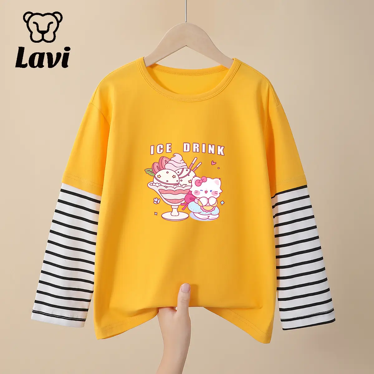 Red Printed Long Sleeve T-Shirt for Boys Girls