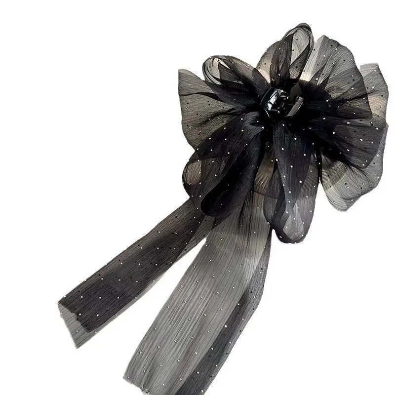 Black Starry Sky Ribbon Hairpin for Women - Image 7