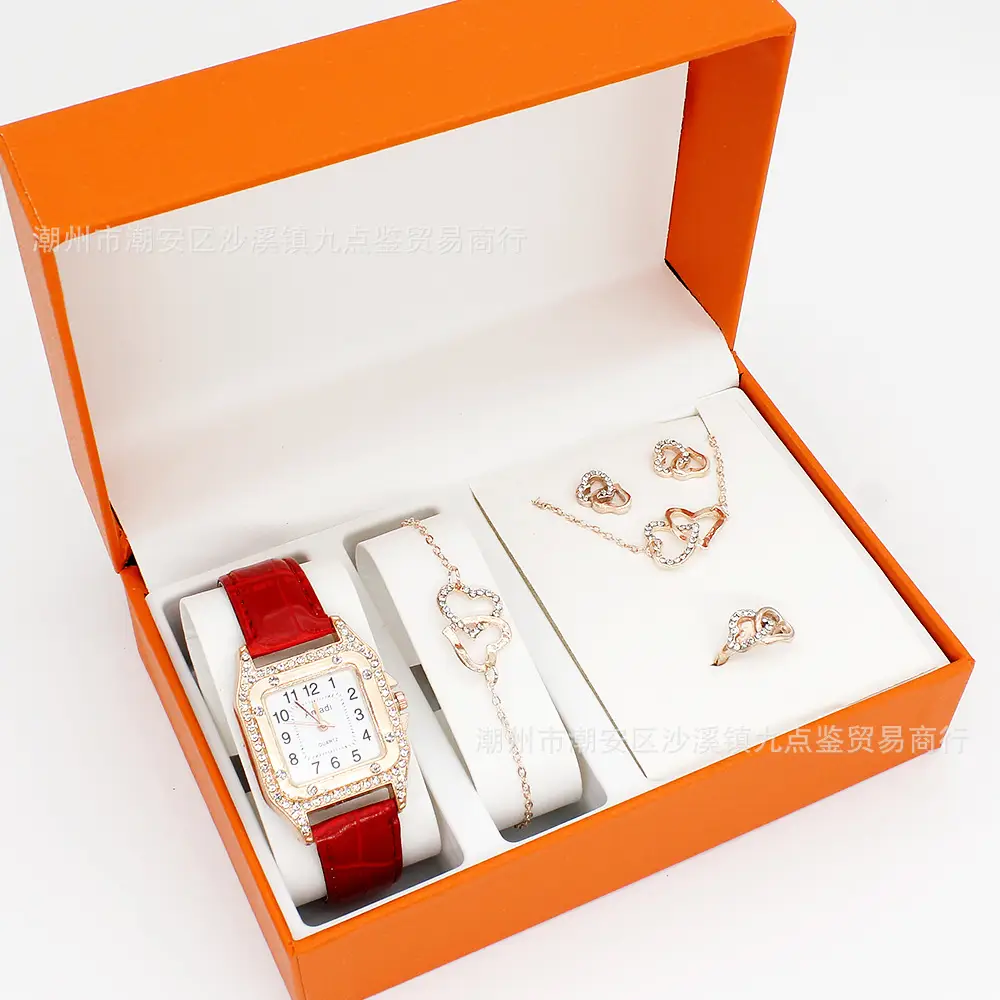 Heart Shaped Women's Watch Set with Belt & Jewelry — feature 6