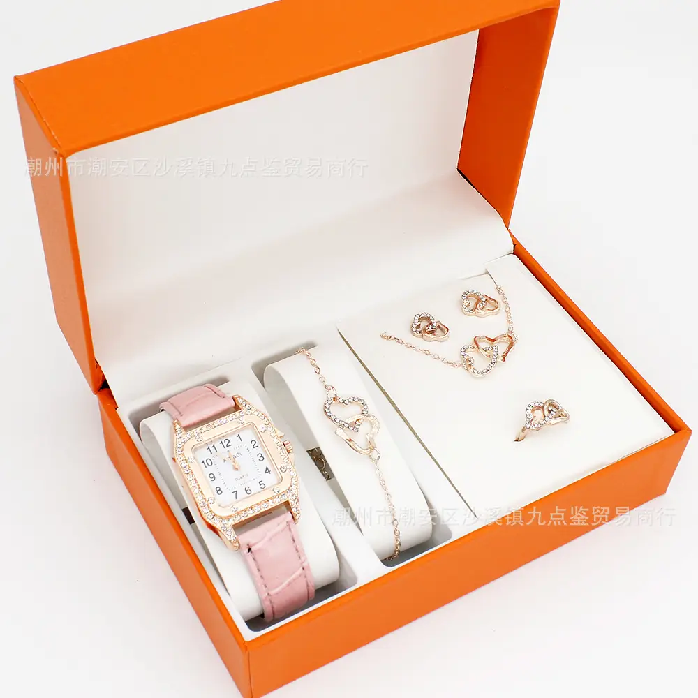 Heart Shaped Women's Watch Set with Belt & Jewelry — feature 8