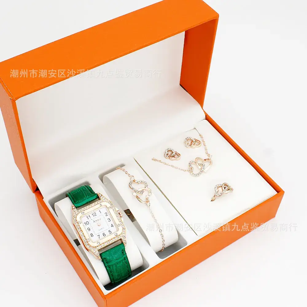 Heart Shaped Women's Watch Set with Belt & Jewelry - Image 4