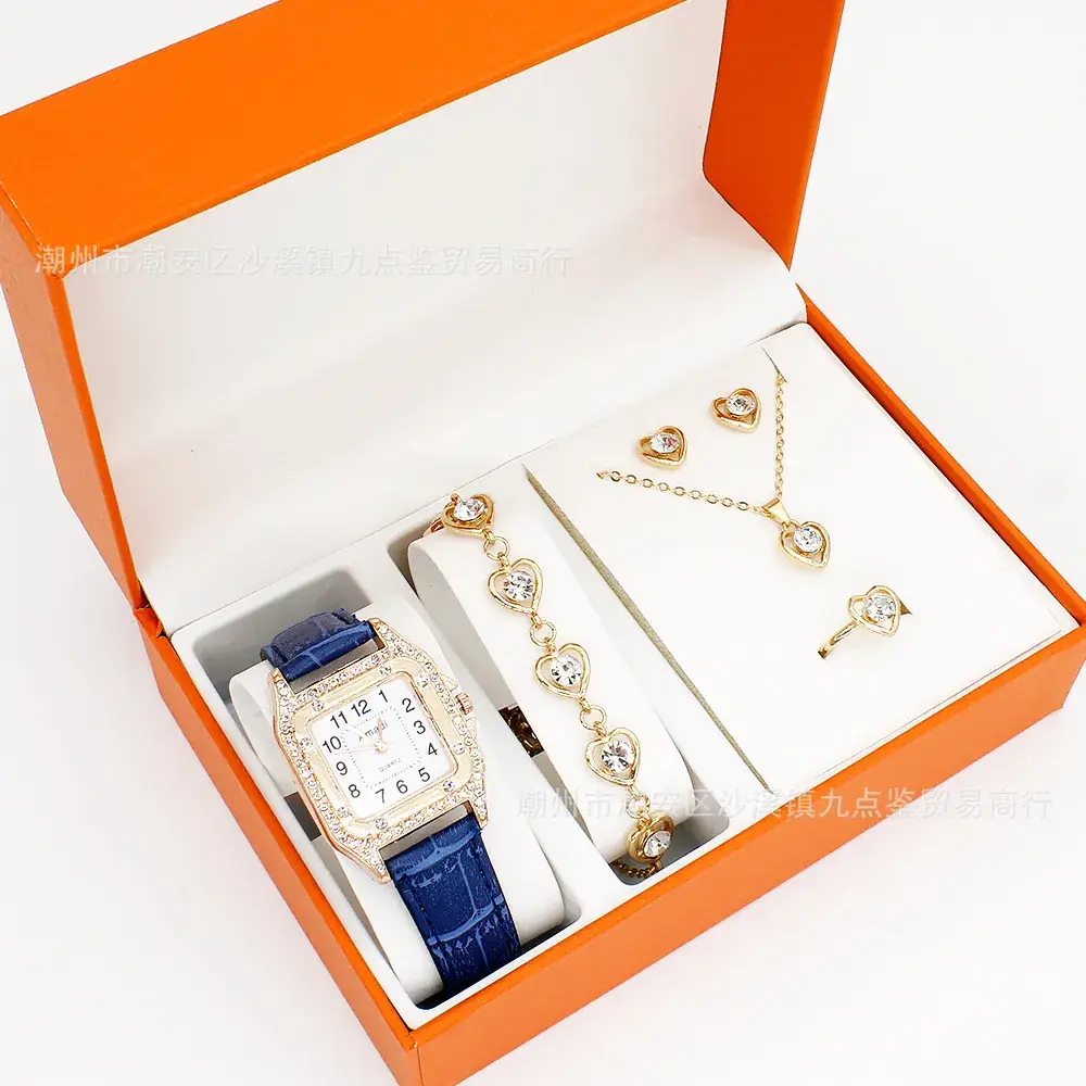 Gold Heart Charm Bracelet Set for Women - Image 6