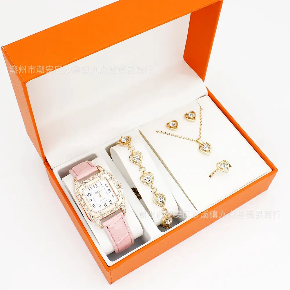 Gold Heart Charm Bracelet Set for Women - Image 5