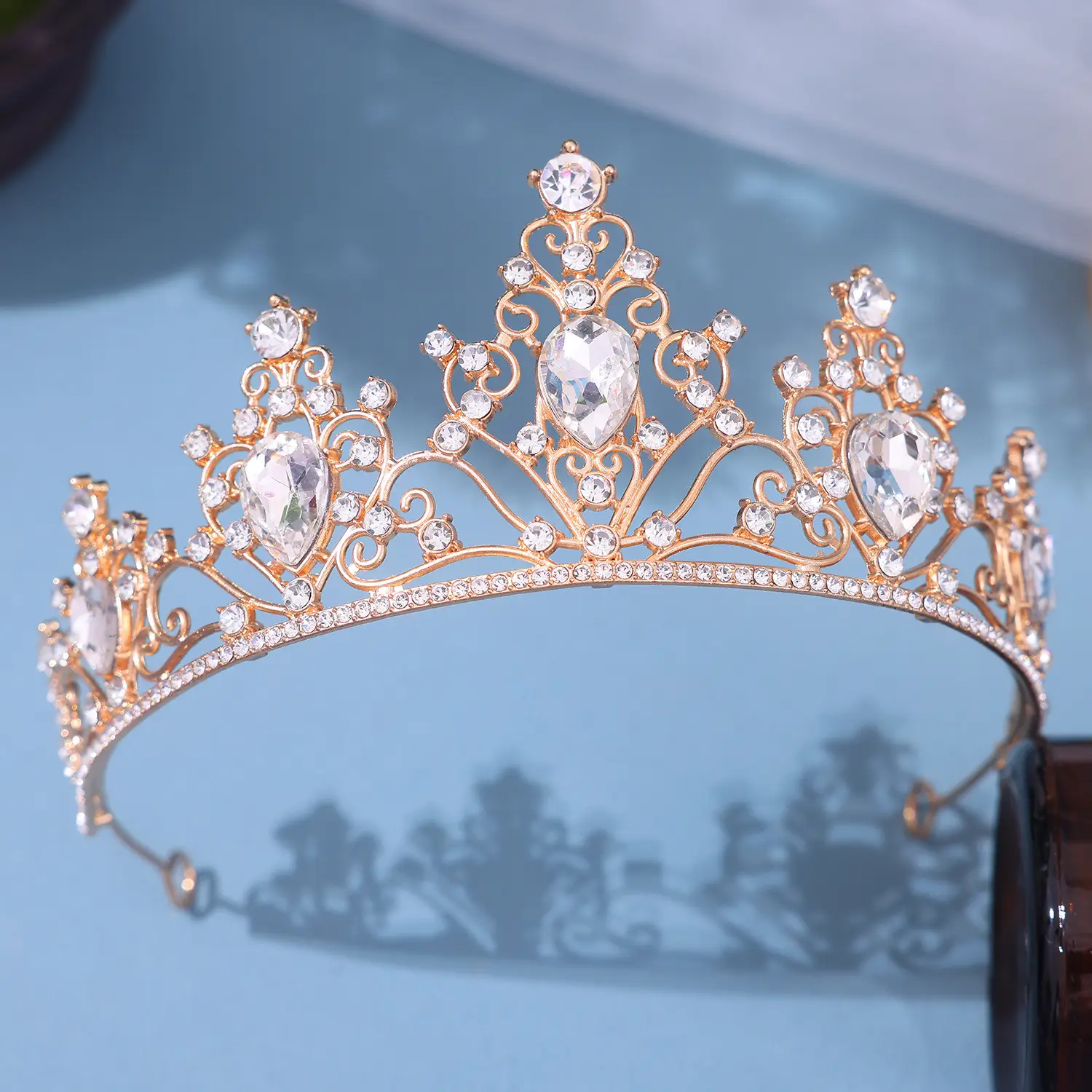 European Bride Rhinestone Crown Wedding Hair Accessory - Image 16
