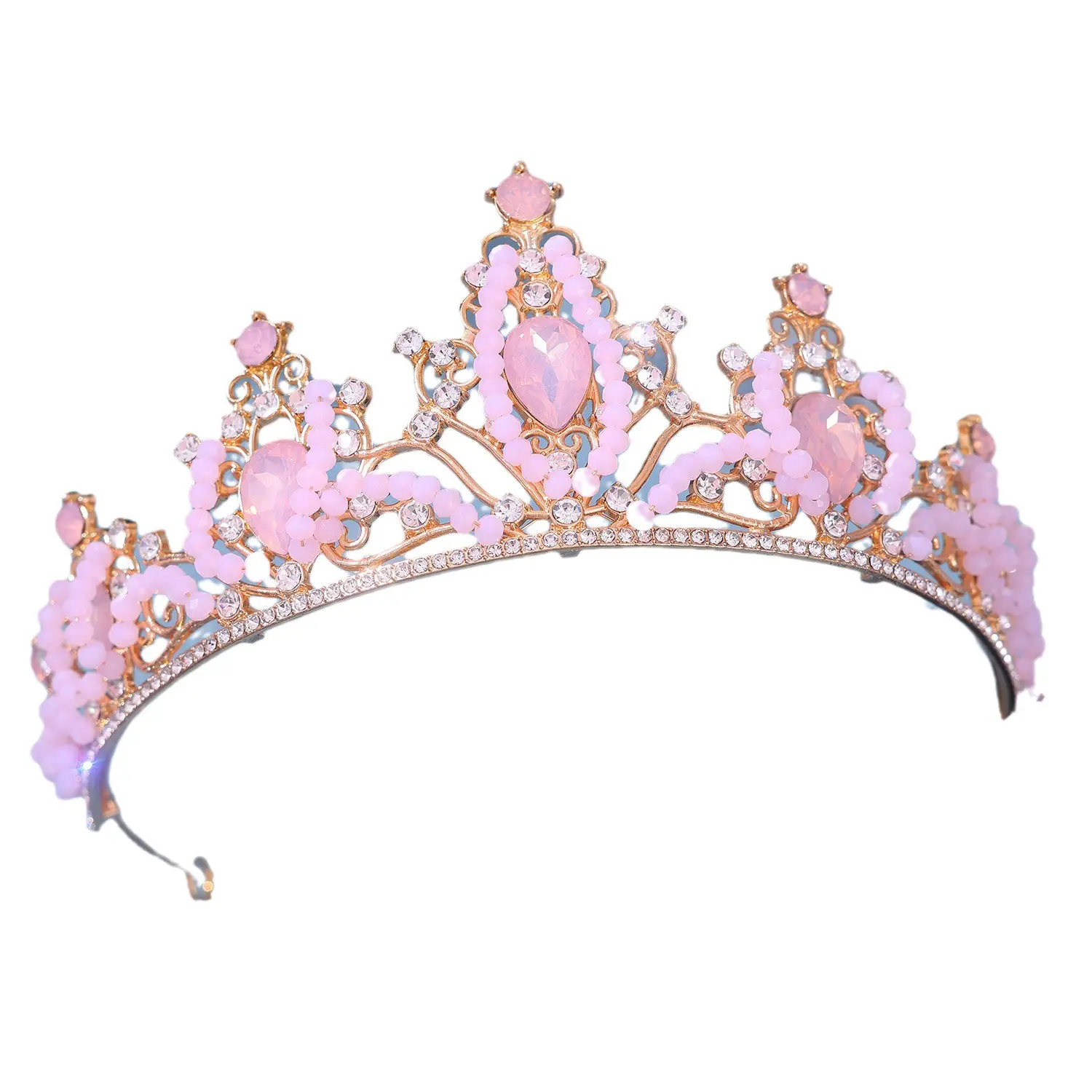 European Bride Rhinestone Crown Wedding Hair Accessory - Image 19