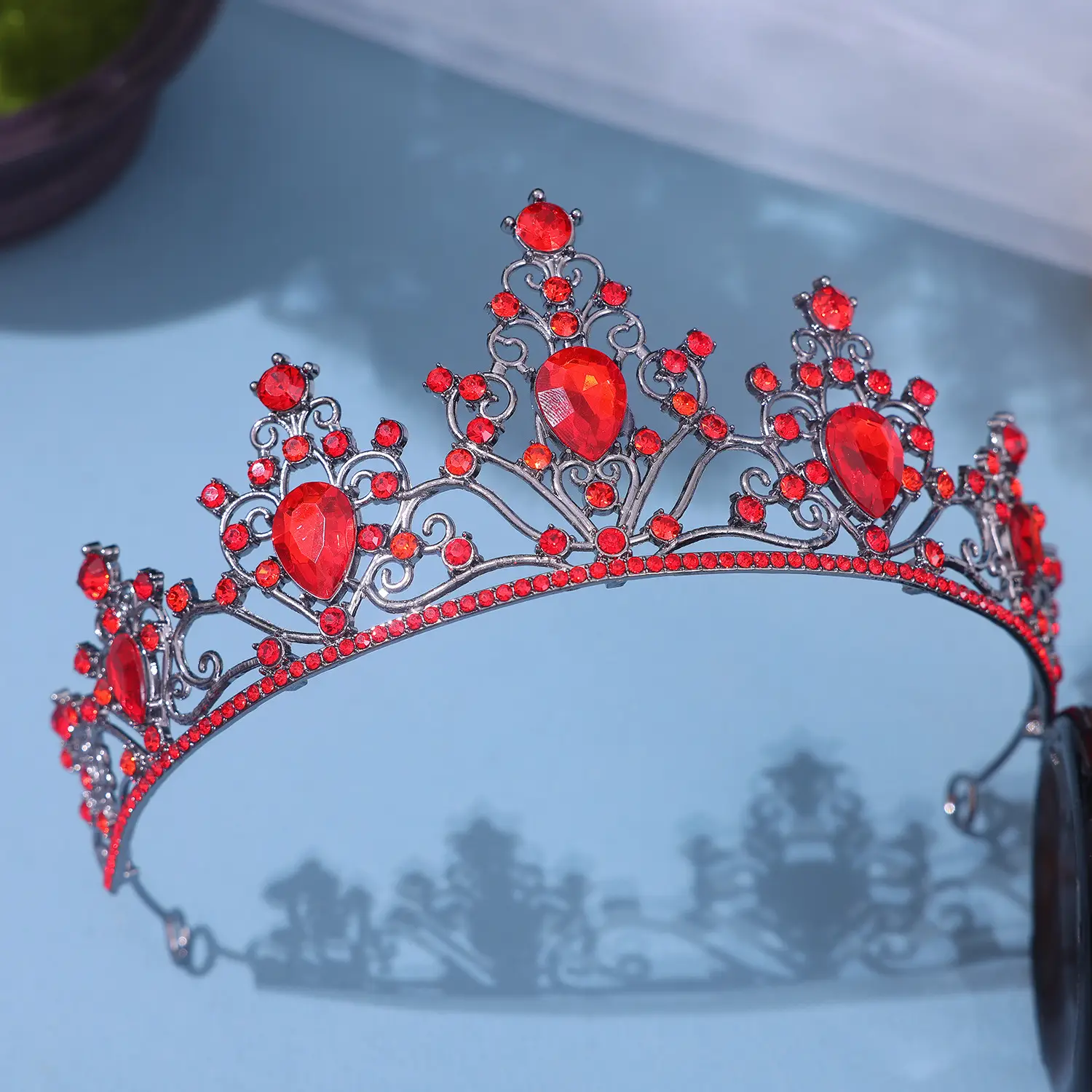 European Bride Rhinestone Crown Wedding Hair Accessory - Image 11