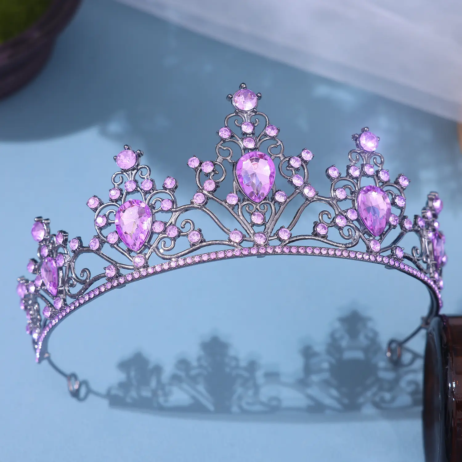 European Bride Rhinestone Crown Wedding Hair Accessory - Image 12