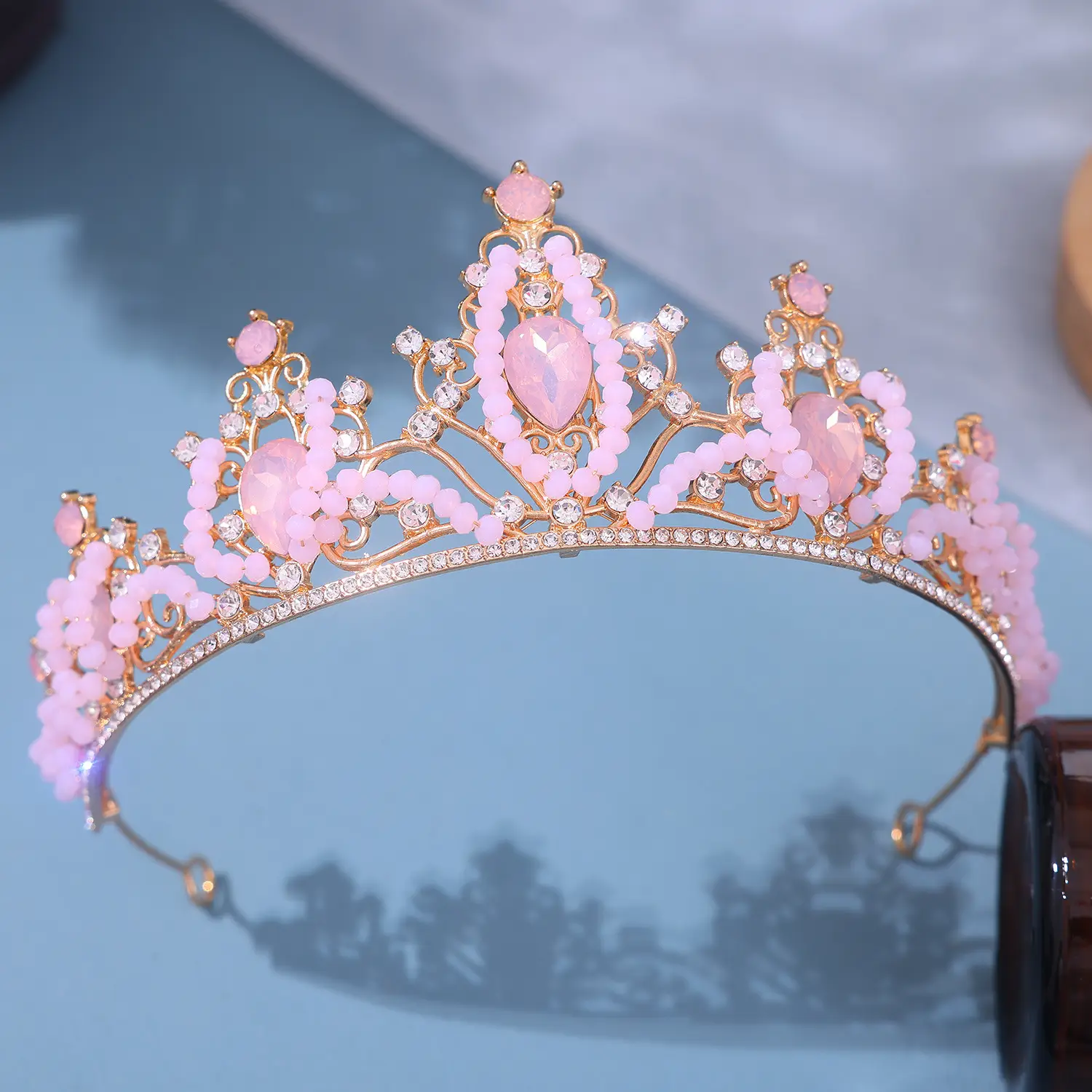 European Bride Rhinestone Crown Wedding Hair Accessory - Image 14
