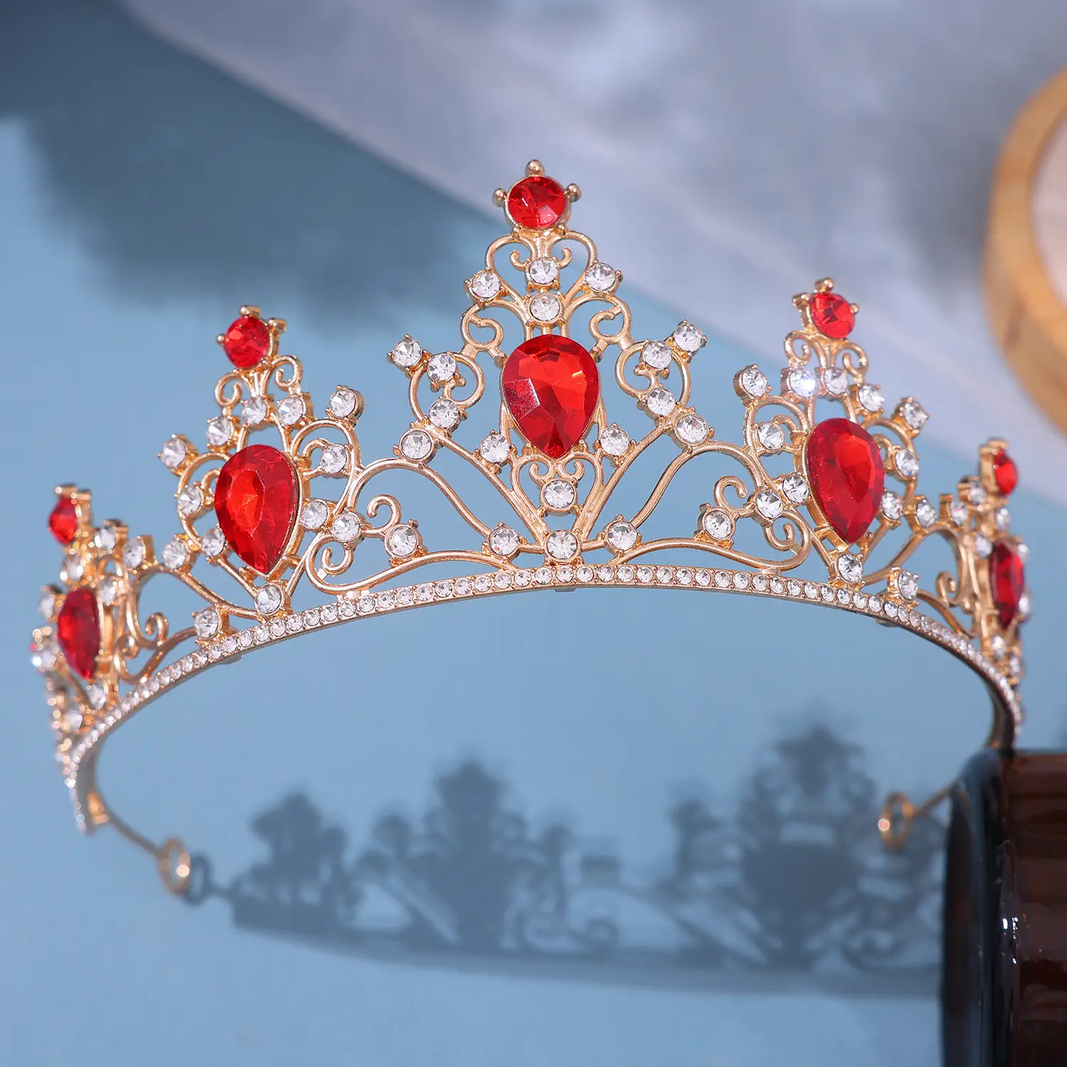 European Bride Rhinestone Crown Wedding Hair Accessory - Image 2