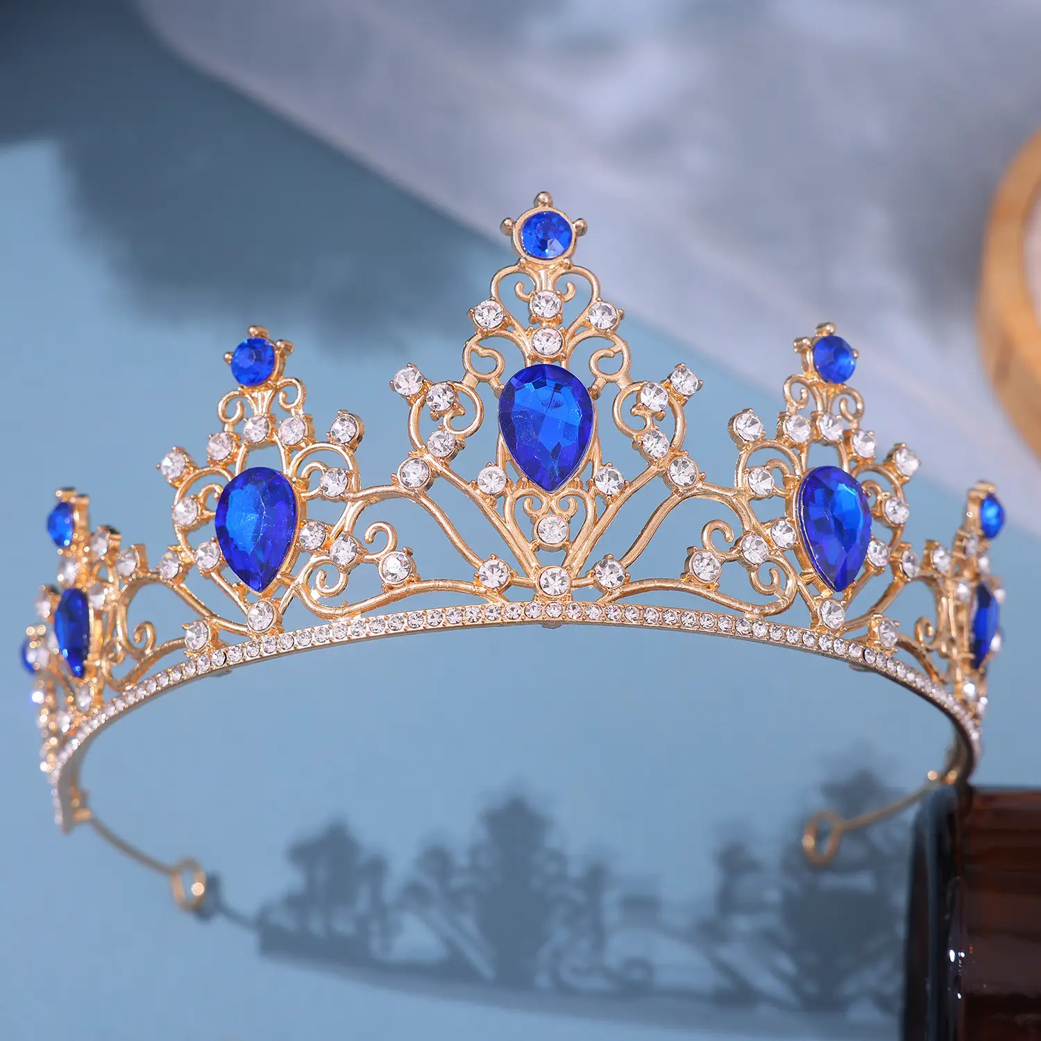 European Bride Rhinestone Crown Wedding Hair Accessory - Image 5