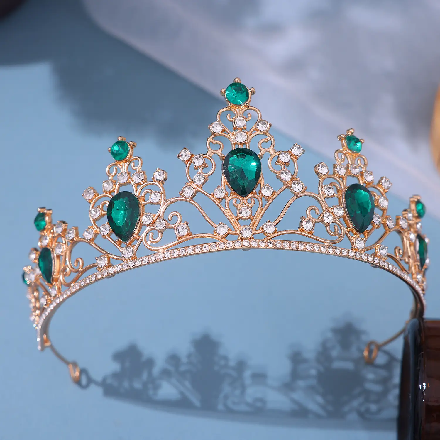 European Bride Rhinestone Crown Wedding Hair Accessory - Image 8