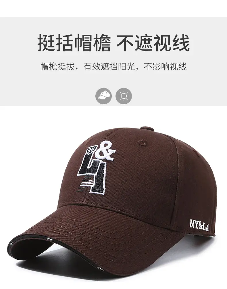 Men's Black Embroidered Ny&La Baseball Cap — feature 2