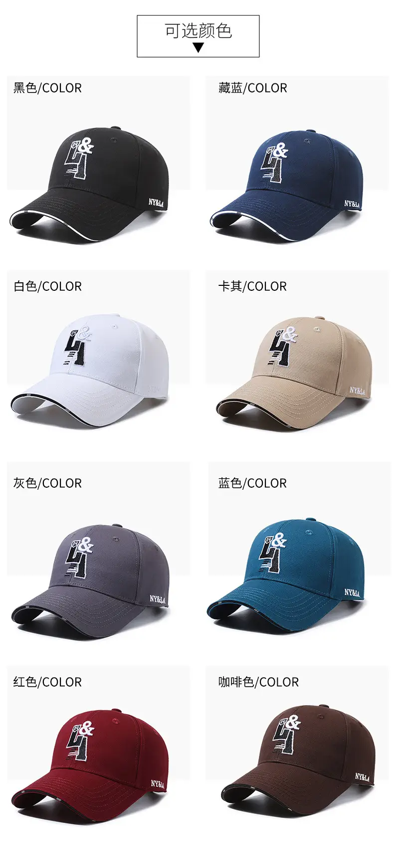 Men's Black Embroidered Ny&La Baseball Cap — feature 7