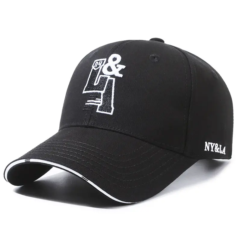 Men's Black Embroidered Ny&La Baseball Cap - Image 2
