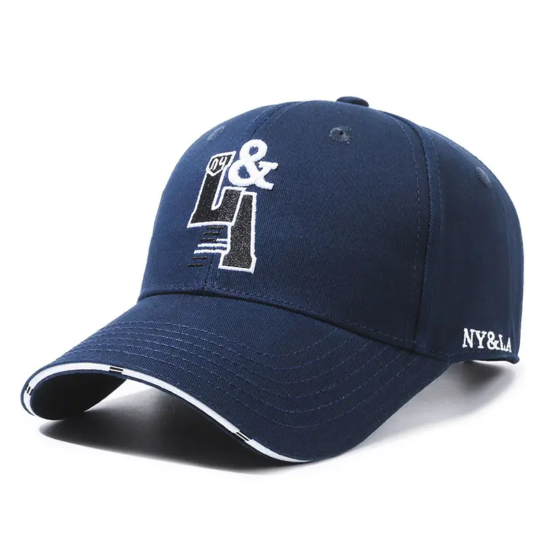 Men's Black Embroidered Ny&La Baseball Cap - Image 5
