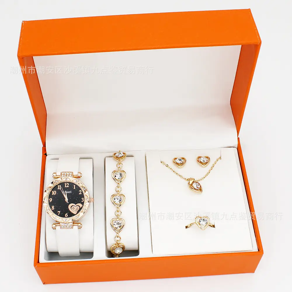 Women's Heart Dial Watch Set with Bracelet & Necklace — feature 3