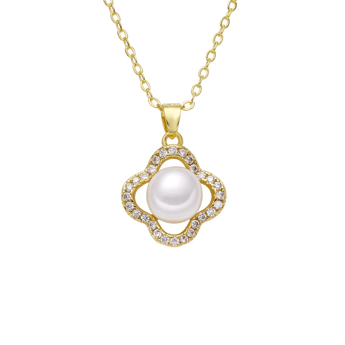 Japanese & Korean Style Pearl Pendant Set Gold Chain - Image 5