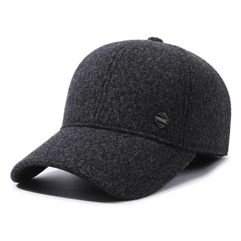 Men's Navy Blue Fleece Baseball Cap with Logo - Image 2