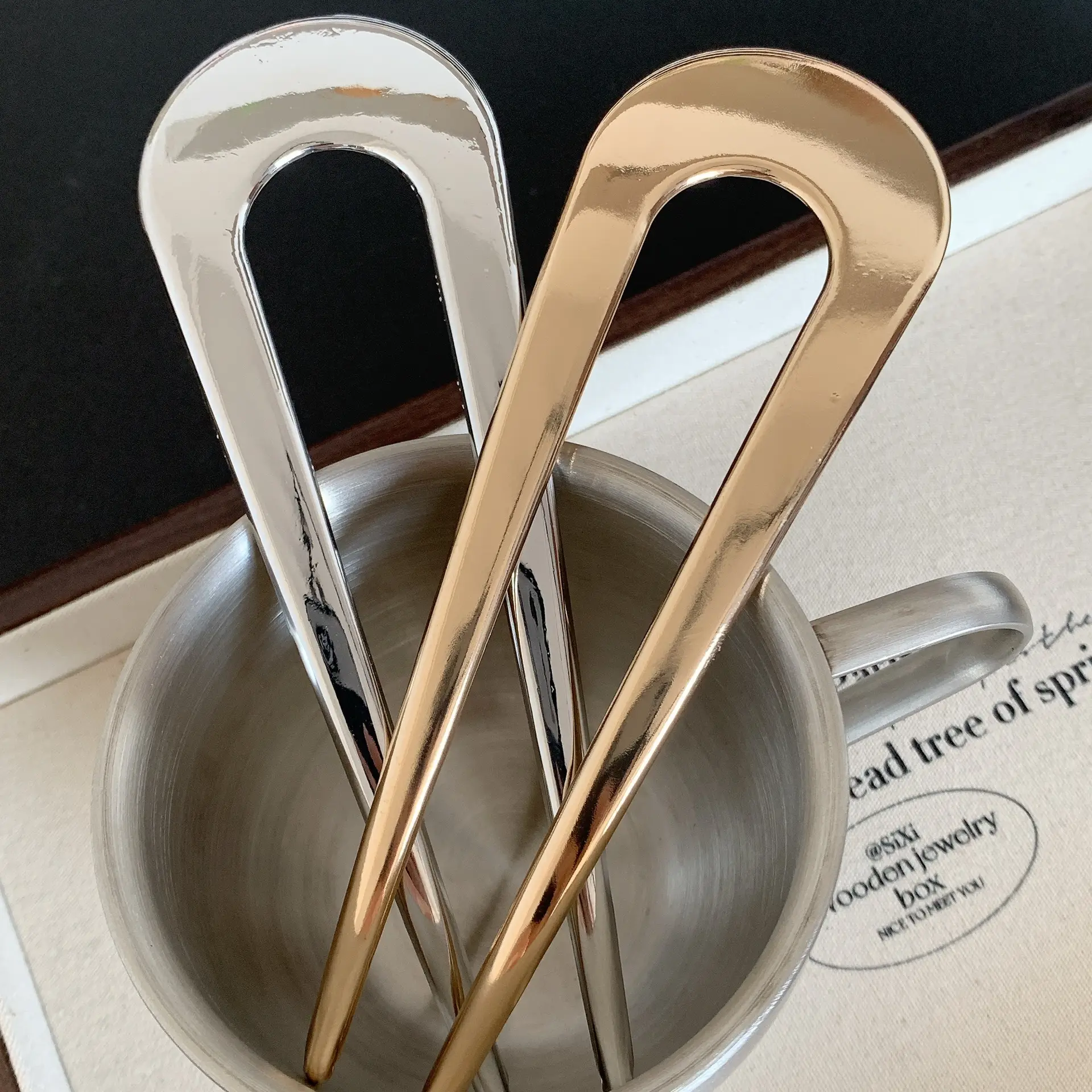 Japanese Korean Hairpin U-Shaped Hair Fork - Image 4