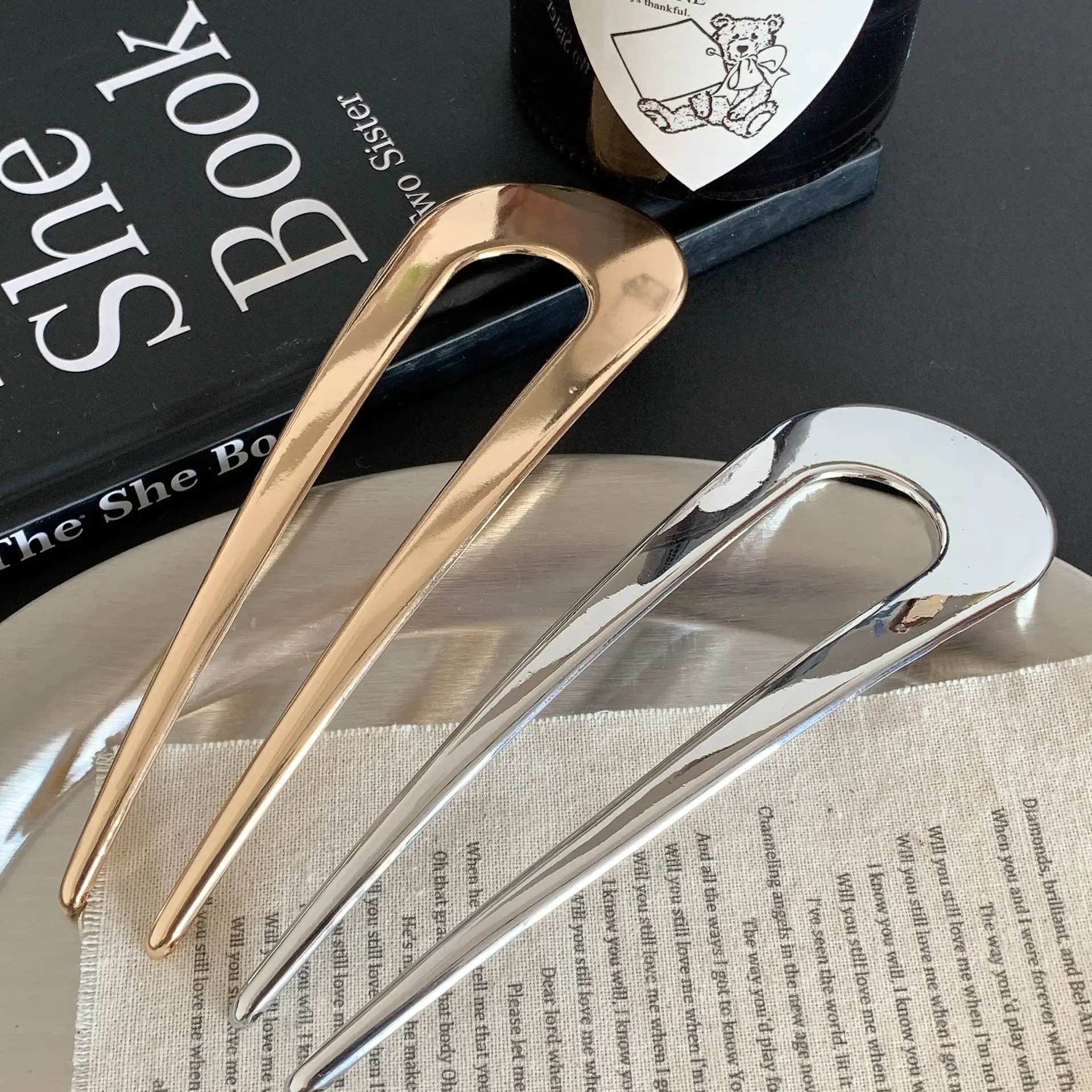 Japanese Korean Hairpin U-Shaped Hair Fork - Image 5