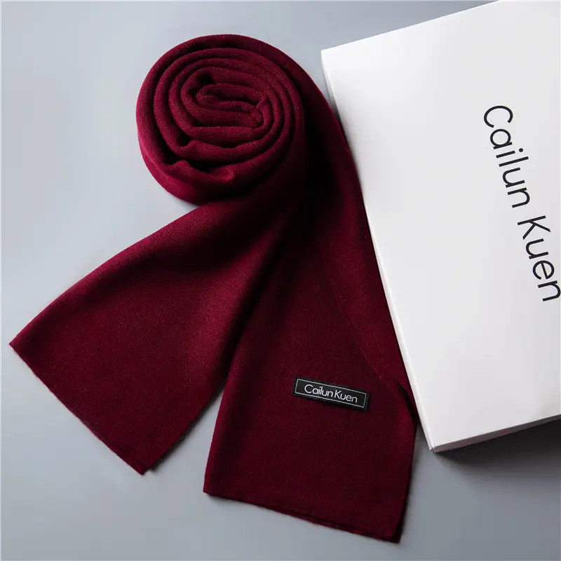 2024 Men's Wool Knitted Scarf Grey Black Korean Style - Image 43