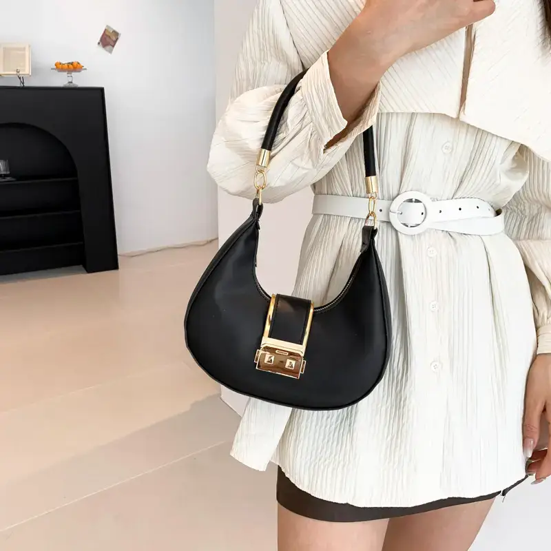 Black High-End Lock Armpit Bag for Women — feature 18
